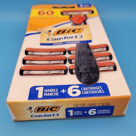 SEALED Bic Comfort 3 1 Handle + 6 Cartridges  - 3 Blade Razor - Picture 3 of 5